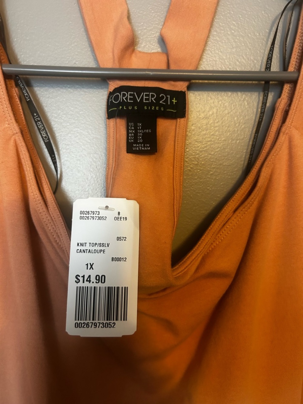 Forever 21 Orange Short Sleeve Halter-Back Top - Picture 3 of 3